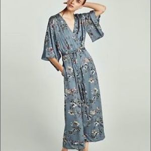 Zara printed kimono jumpsuit EUC